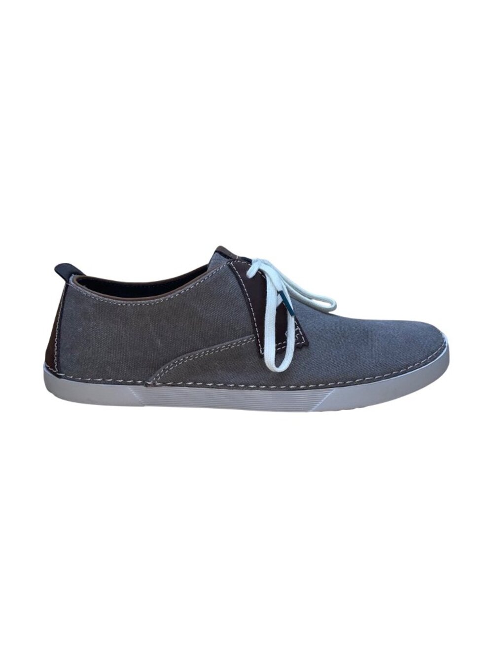 Clarks Men’s Gray & Brown Canvas Lace-Up Neelix Vibes Casual Shoes Size 10M